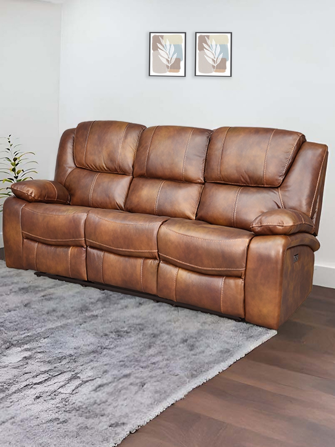 

Royaloak Brown Naples Italian Leather Powered Chair 3 Seater Recliner