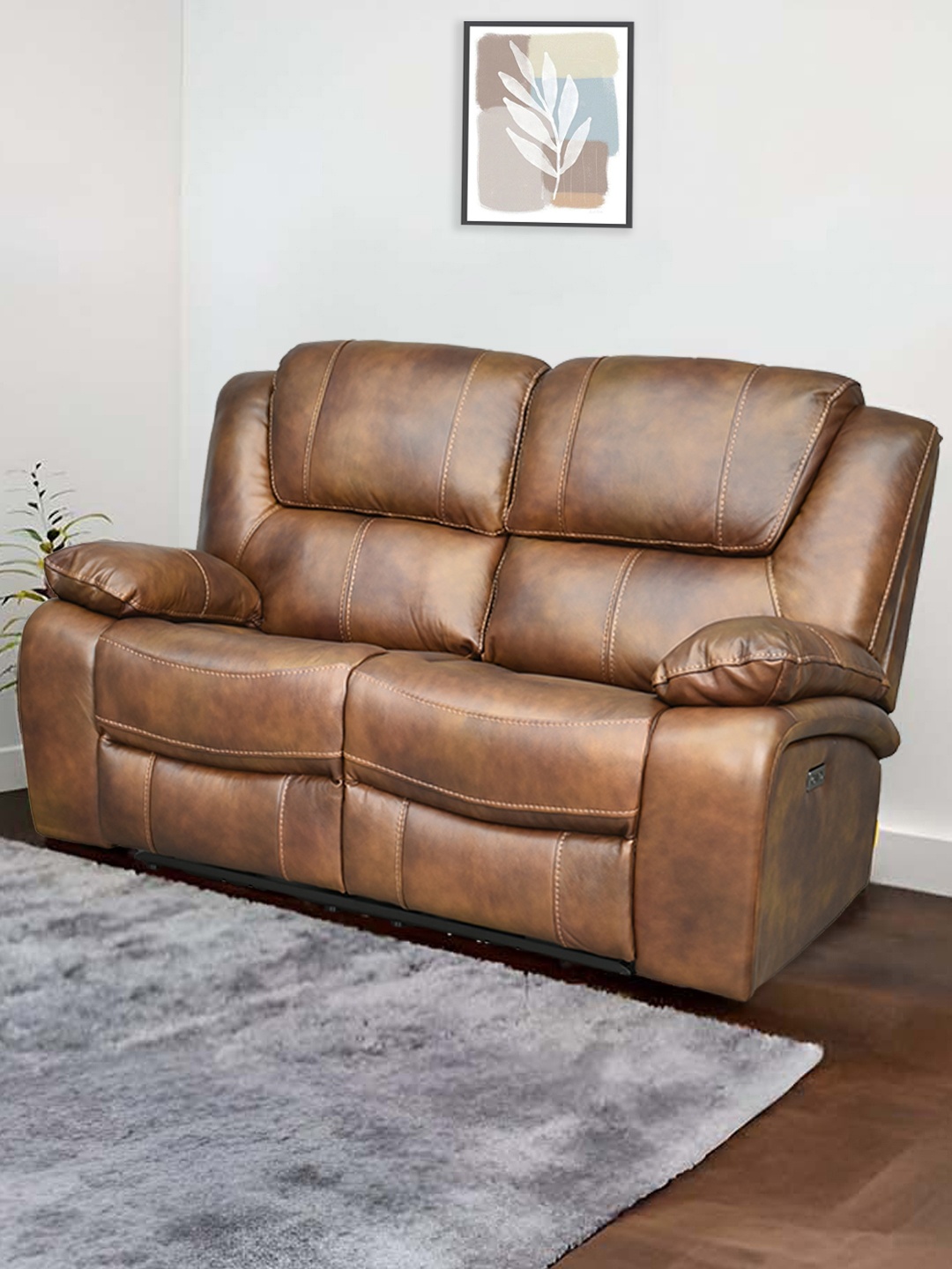 

Royaloak Naples Italian Tan Leather Powered 2 Seater Recliner