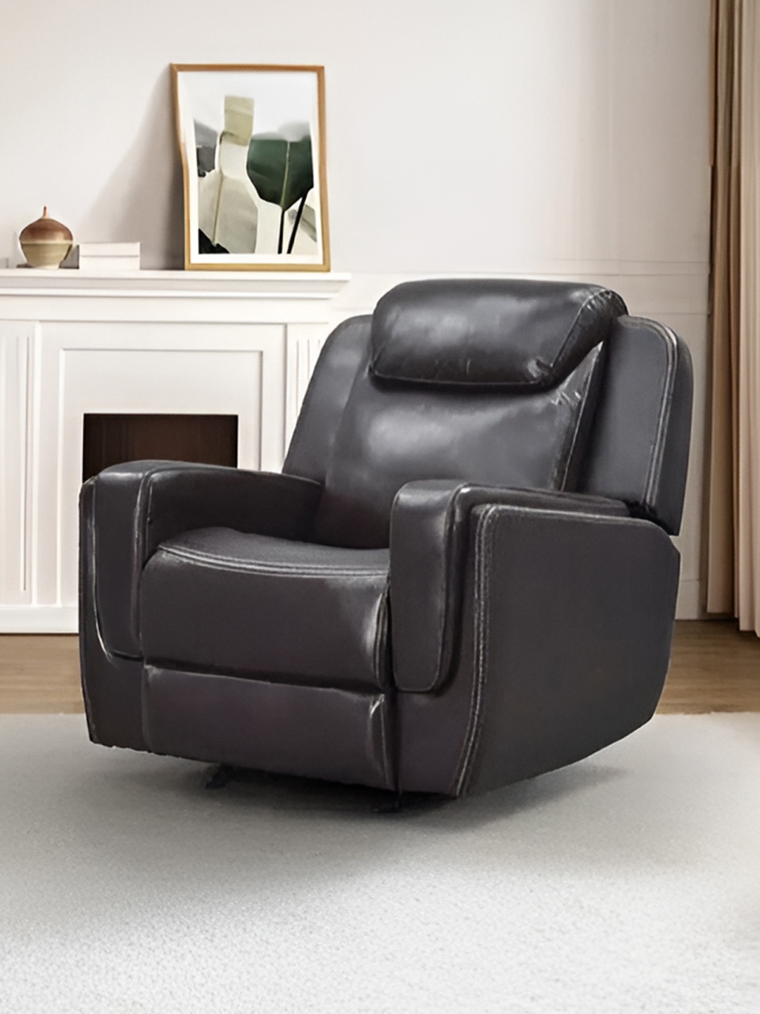 

Royaloak Black Miami American Leatherette Manual Single Seater Recliner