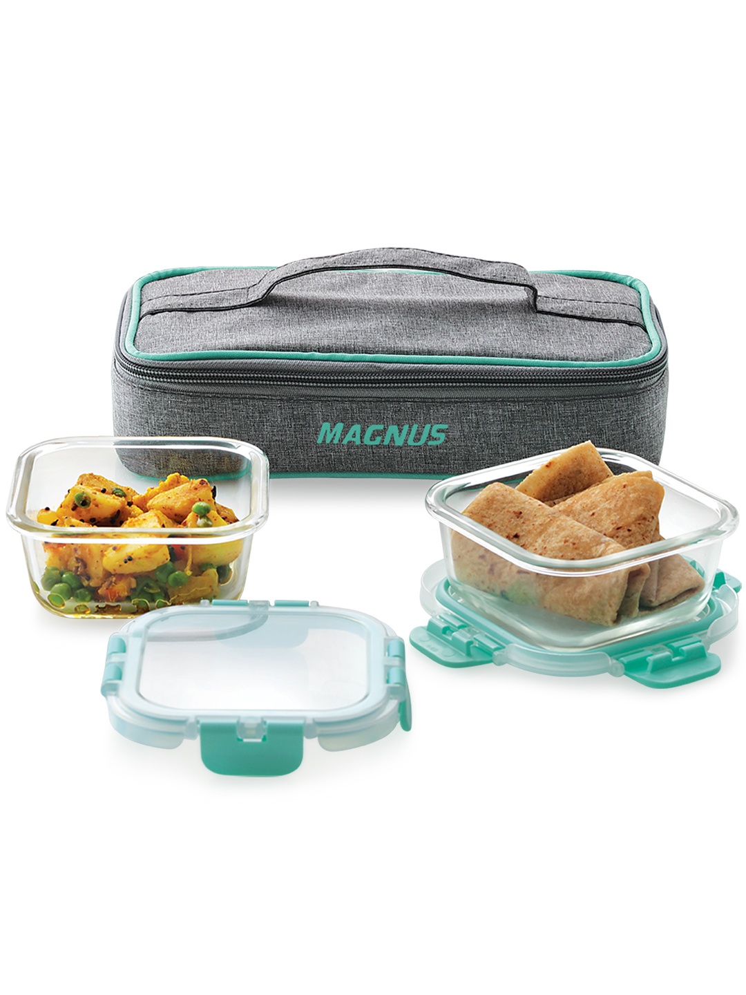 

MAGNUS Green 2025 Glass Dishwasher and Microwave Safe Lunch Box