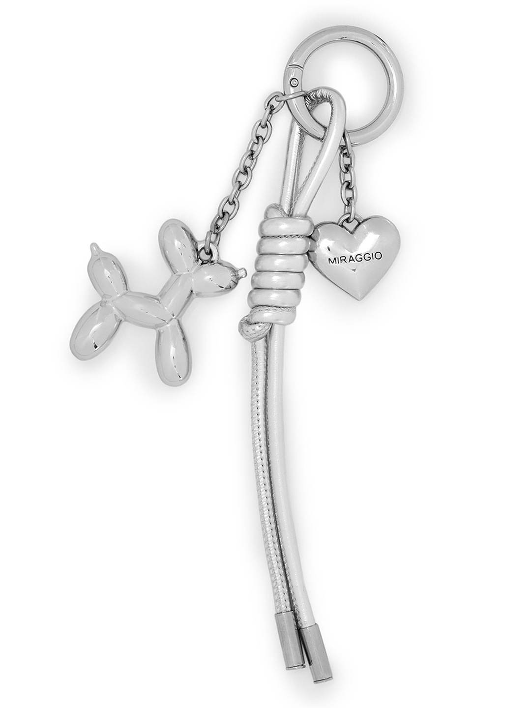 

MIRAGGIO The Puffy Pup Handbag Charm, Silver