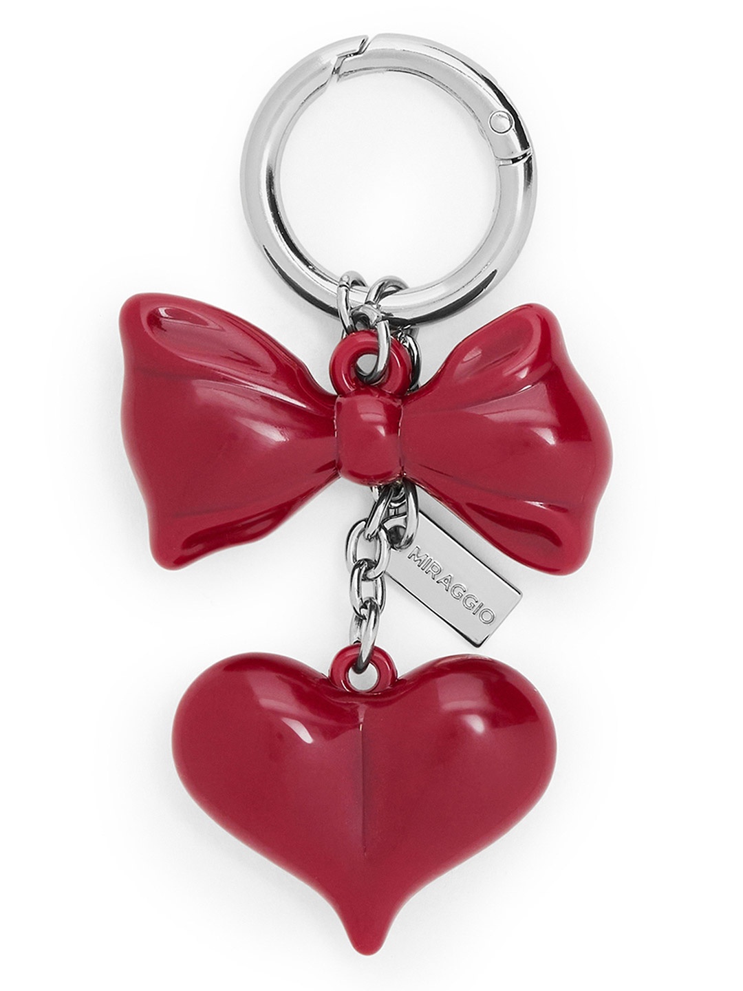 

MIRAGGIO Blushing Bow Acrylic Handbag Charm, Red