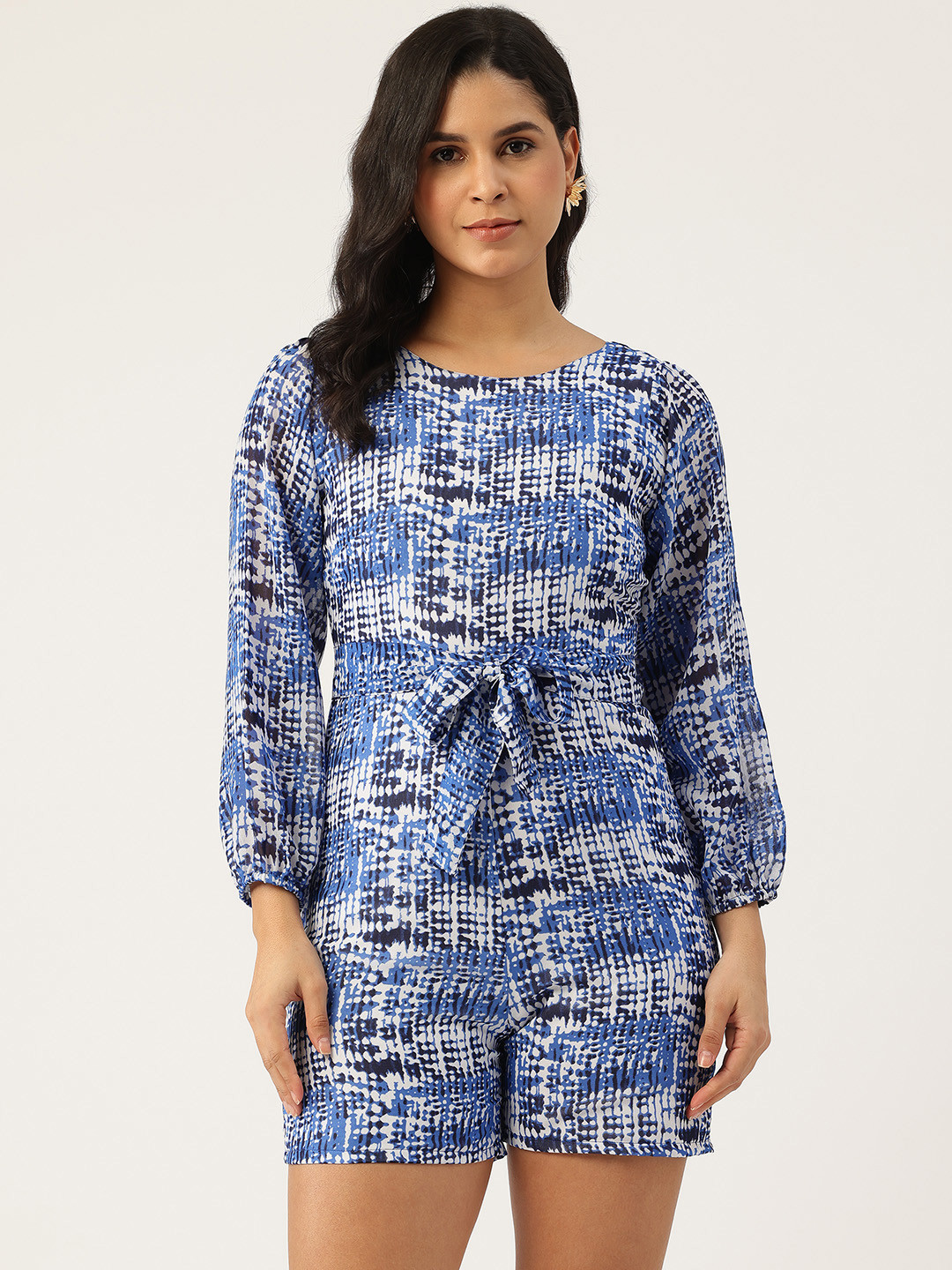 

Sleek Italia Printed Jumpsuit, Blue