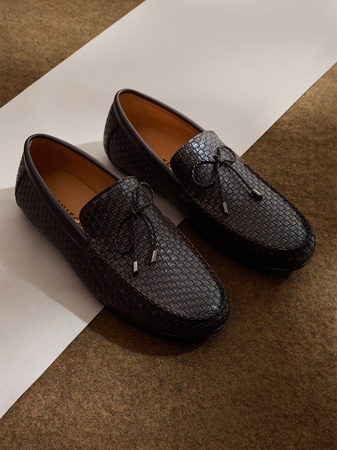 

Snitch Men Textured Formal Loafers, Brown