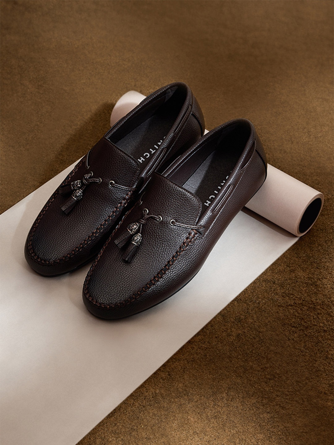 

Snitch Men Textured Formal Loafers, Brown
