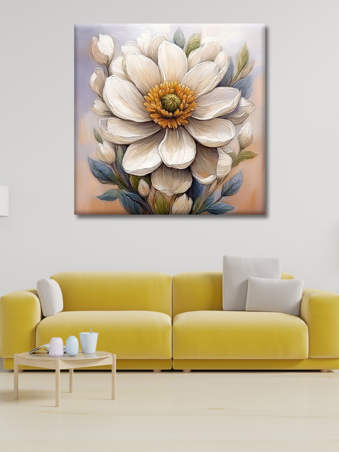 

OLIVE TREE White & Blue Floral and Botanical Printed Canvas Wall Art