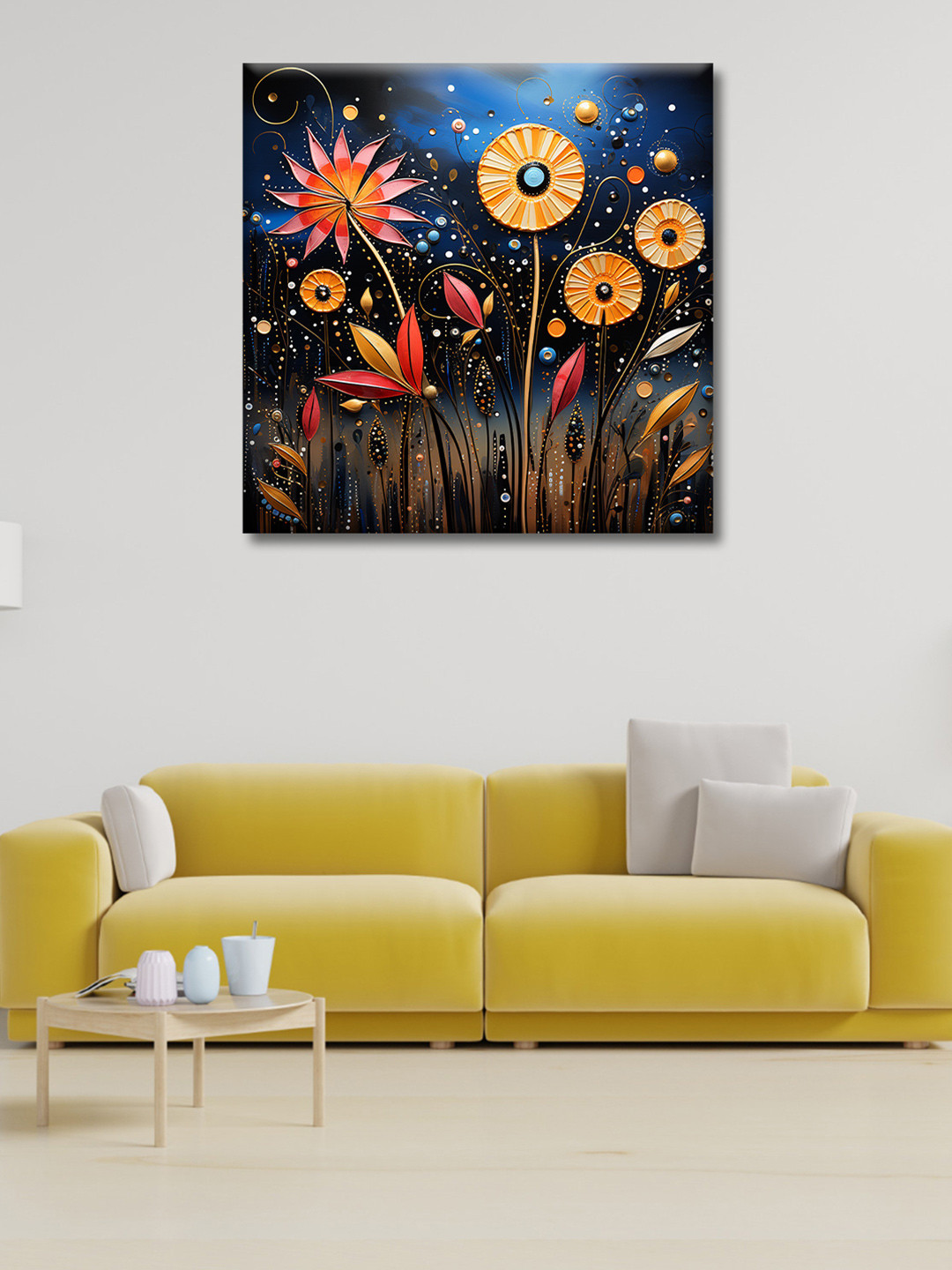 

OLIVE TREE Blue & Orange Canvas Floral and Botanical Wall Paintings