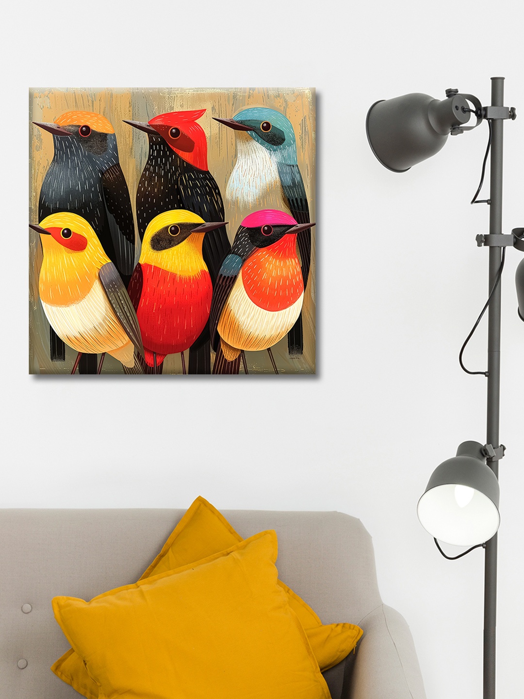 

OLIVE TREE Red & Yellow Canvas Birds and Animals Wall Paintings