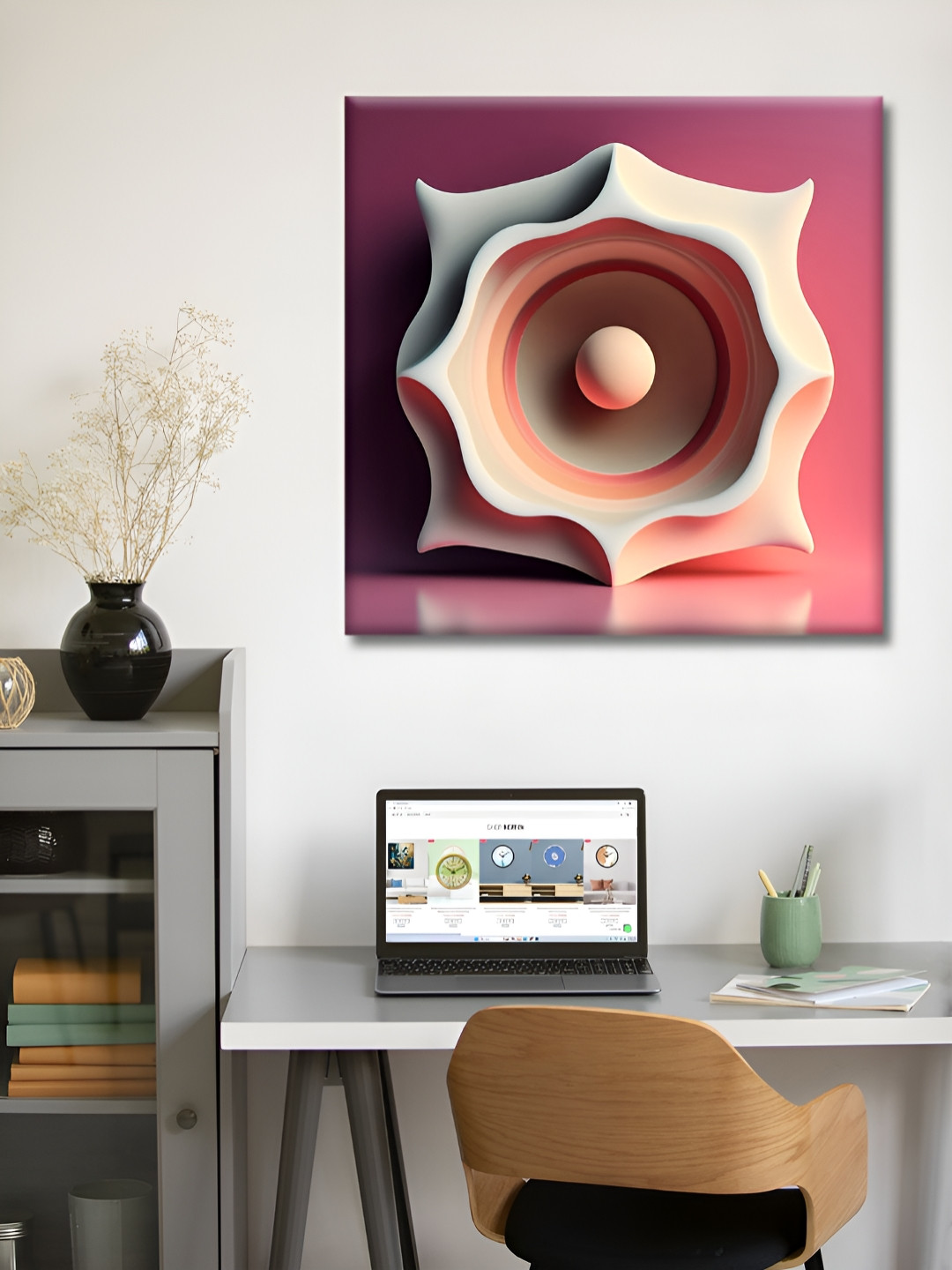 

Olive Tree Pink & White Abstract Canvas Wall Art