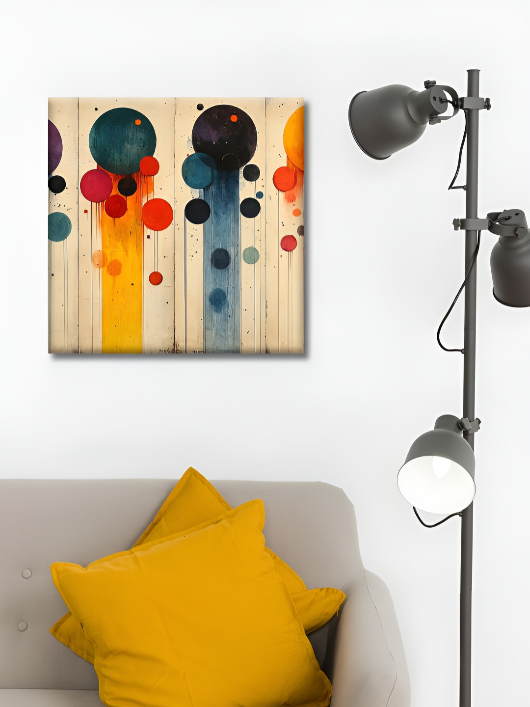 

OLIVE TREE Beige & Yellow Abstract Canvas Wall Art
