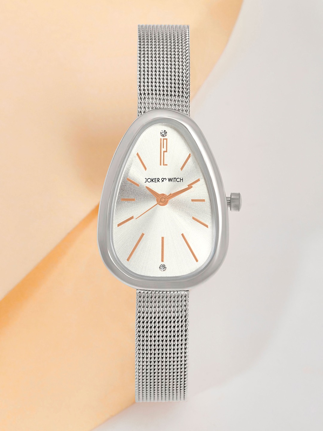 

JOKER & WITCH Women Embellished Dial & Stainless Steel Straps Digital Watch AMWW1010, Silver