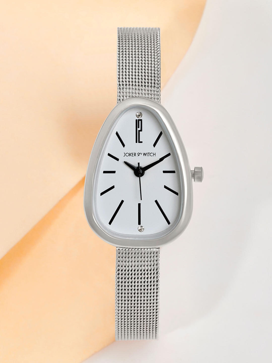 

JOKER & WITCH Women Embellished Dial & Stainless Steel Straps Analogue Watch AMWW1011, Silver