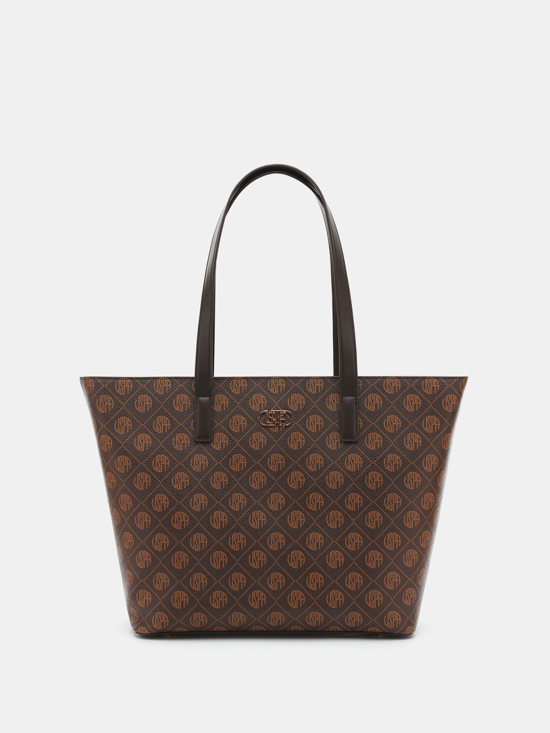 

U.S. Polo Assn. Women Checked Structured Shoulder Bag, Brown