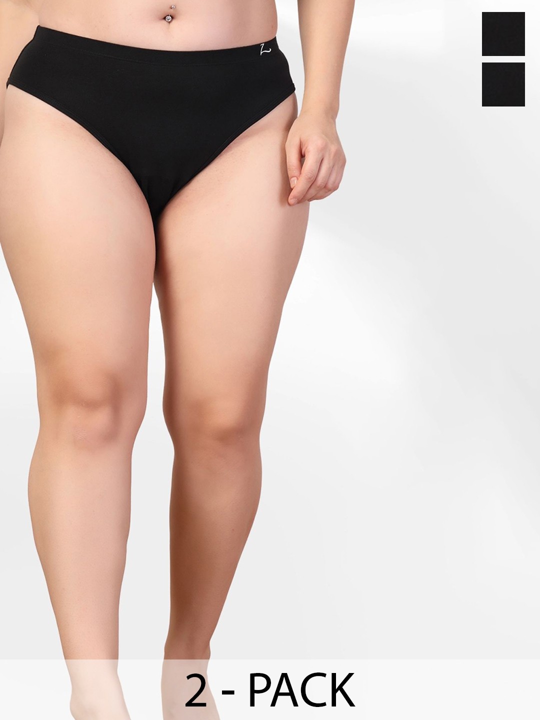 

House Of Zelena Pack of 2 Stretchable Full Hip Coverage Maternity Panties, Black