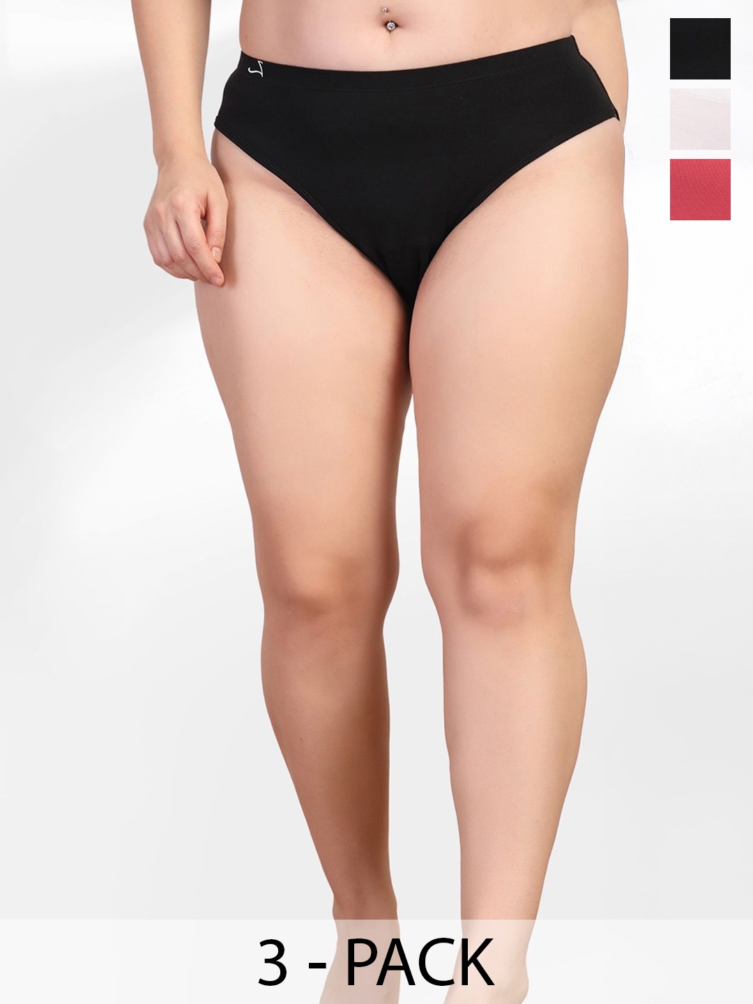 

House Of Zelena Women's Pack of 3 Maternity Briefs, Black