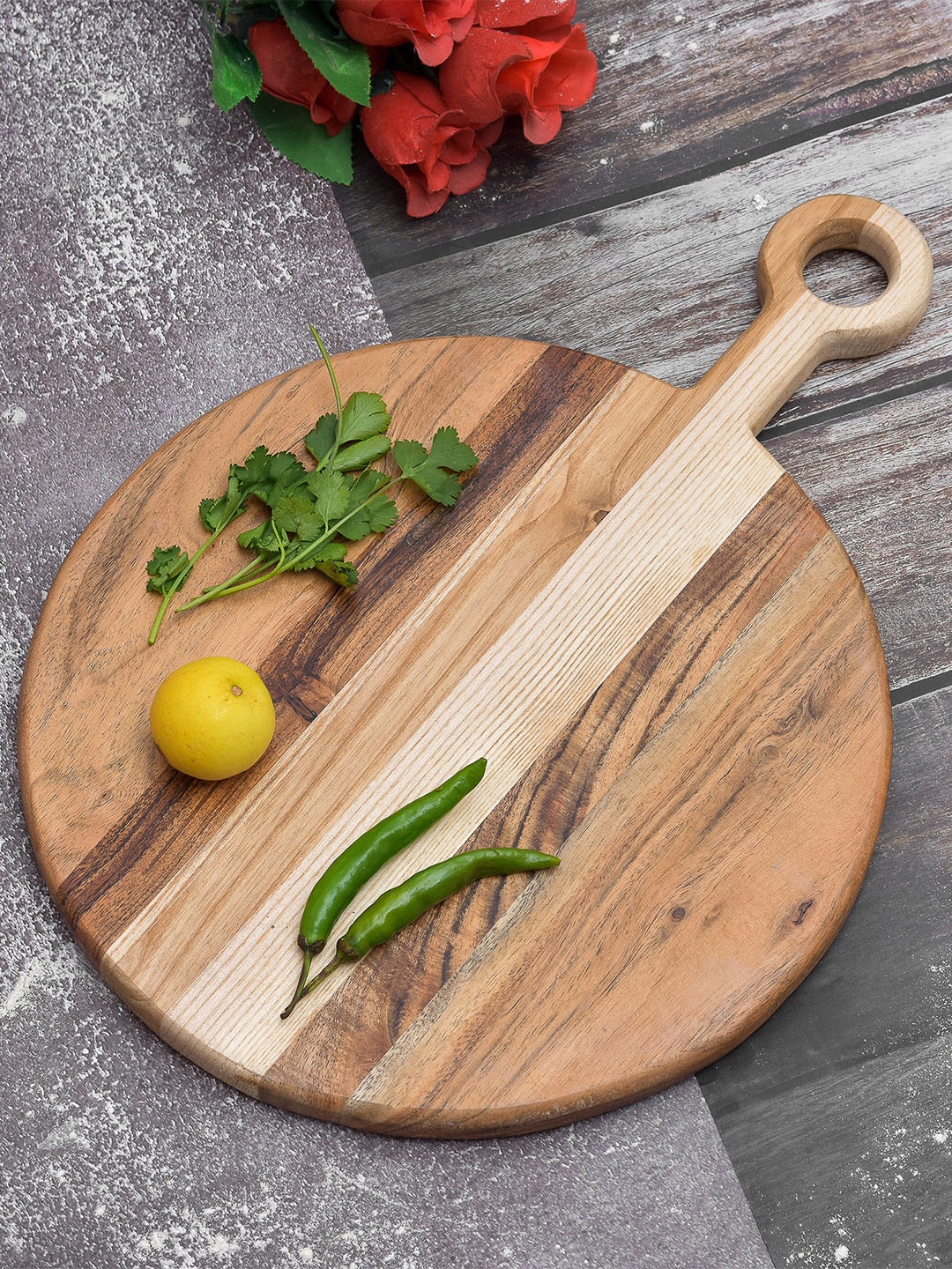 

oggn Brown Natural Mixwood Chopping Board