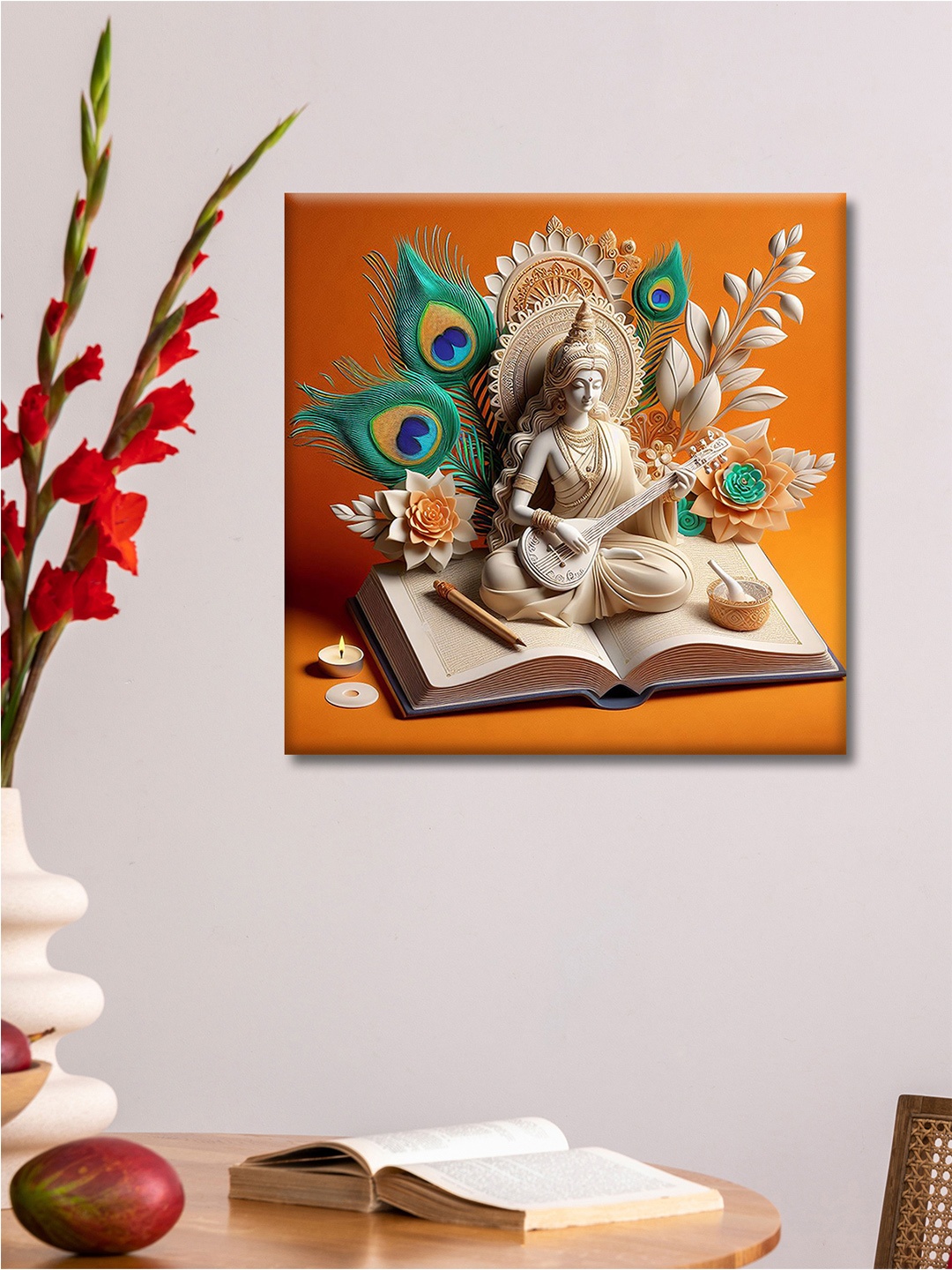 

OLIVE TREE Orange & Blue Canvas Religious Wall Paintings