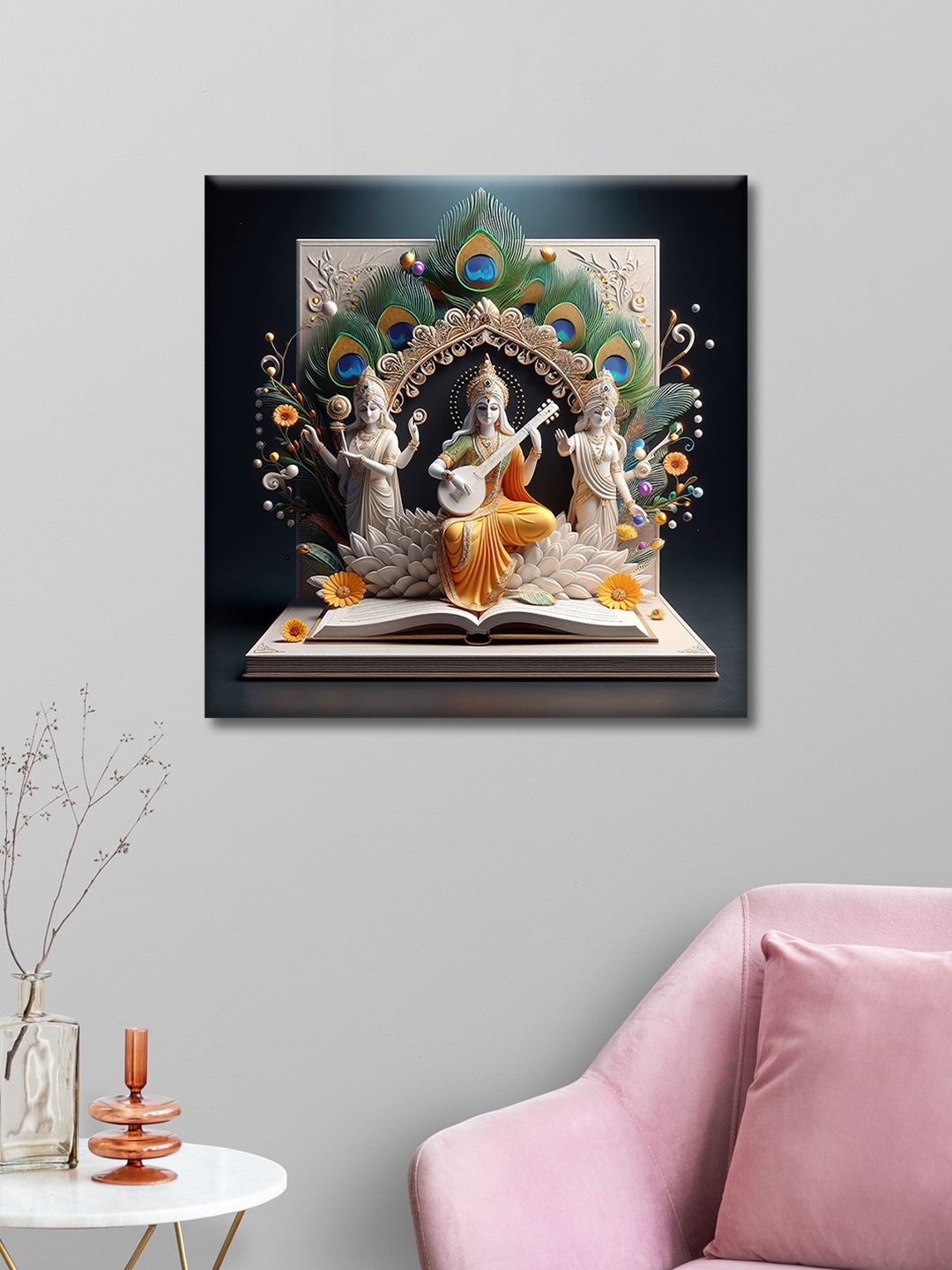 

OLIVE TREE Green And White Religious Canvas Wall Art