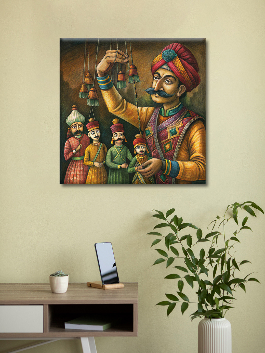

OLIVE TREE Brown & Green Abstract Printed Canvas Wall Art