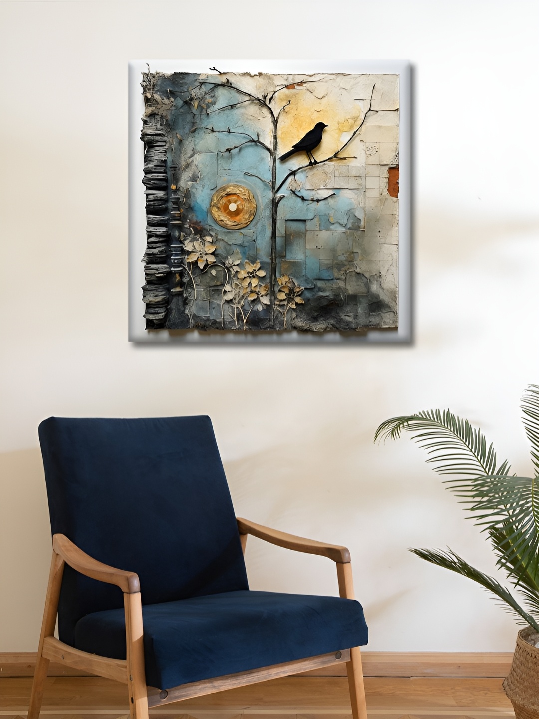 

OLIVE TREE Grey & Black Abstract Printed Canvas Wall Art