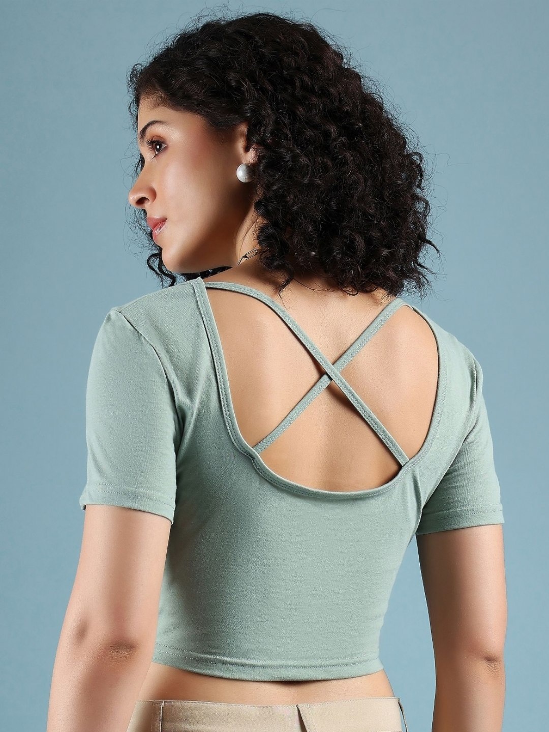 

DressBerry Women Solid Scoop Neck Cotton T-shirt, Sea green