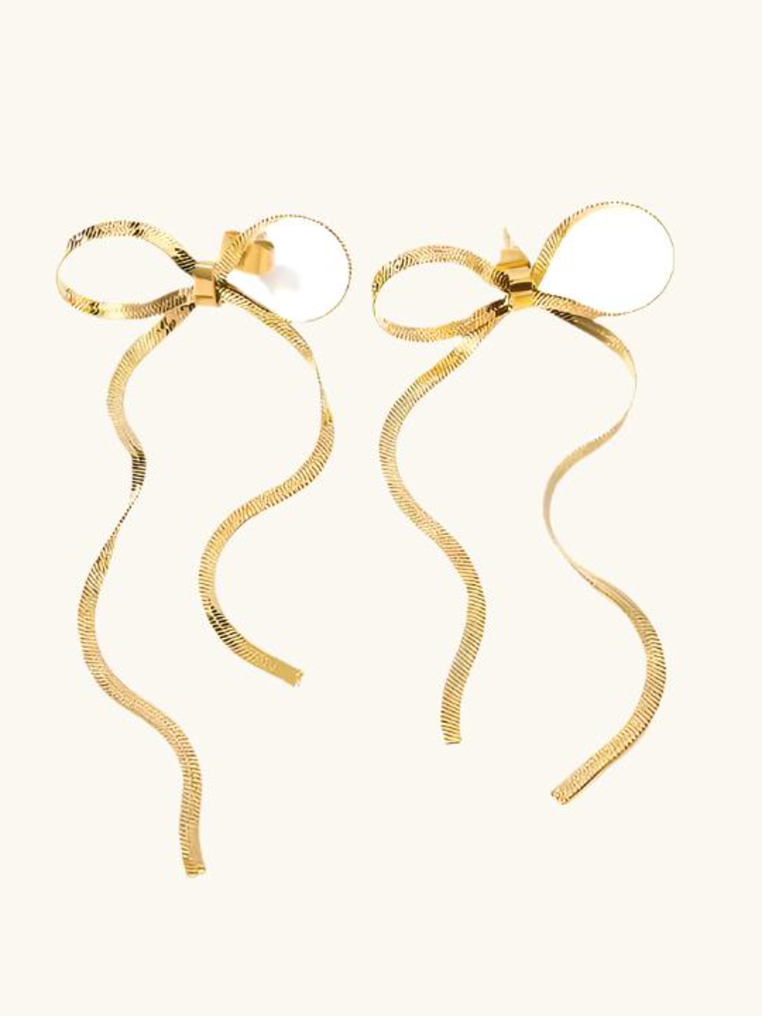 

Zaisha 18K Gold Plated Bow Drop Dainty Earrings