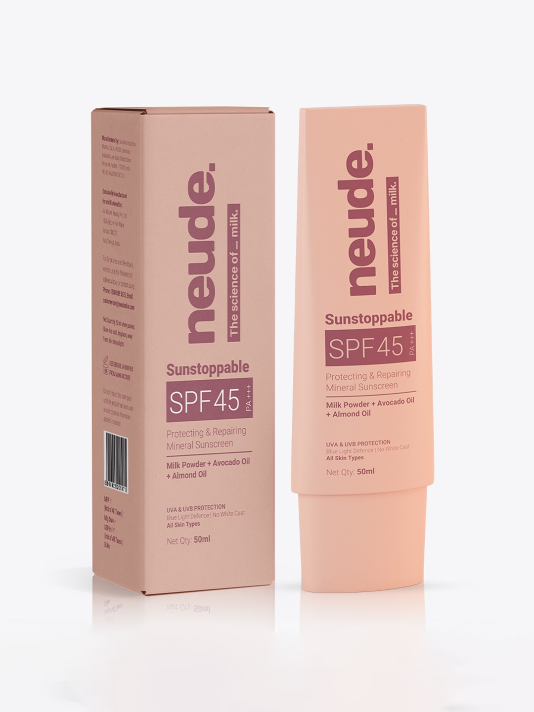 

Neude Set Of 2 Skin Sunstoppable Sunscreen With SPF 45 - 50 ml Each, Beige