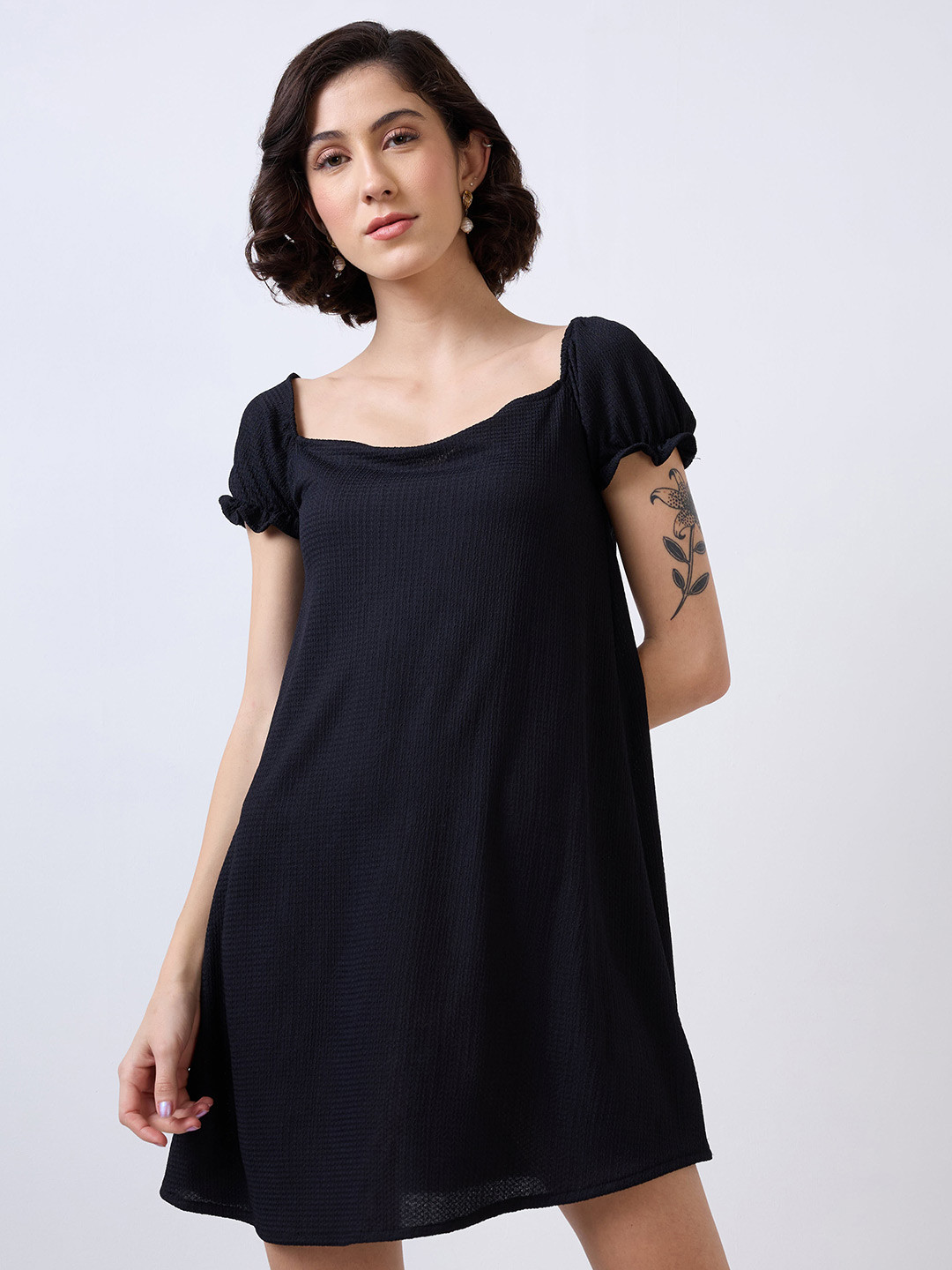 

SZN Choker Neck Bodycon Dress, Black