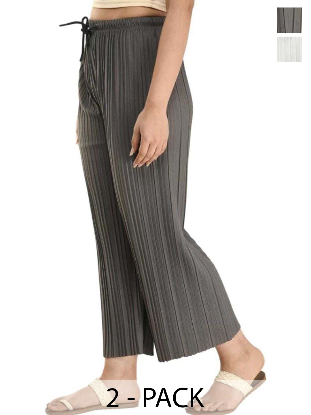 

Purser Women Pack Of 2 Pleated Original Trousers, Grey