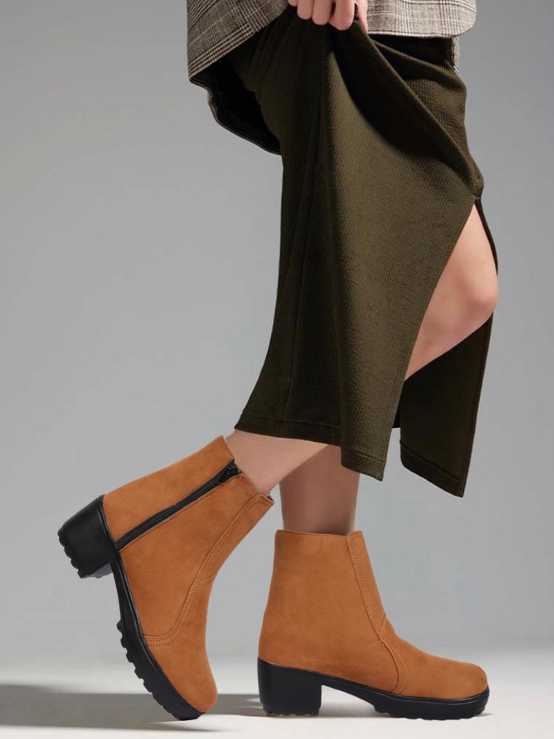 

Killer Women Block-Heeled Regular Ankle Boots, Brown
