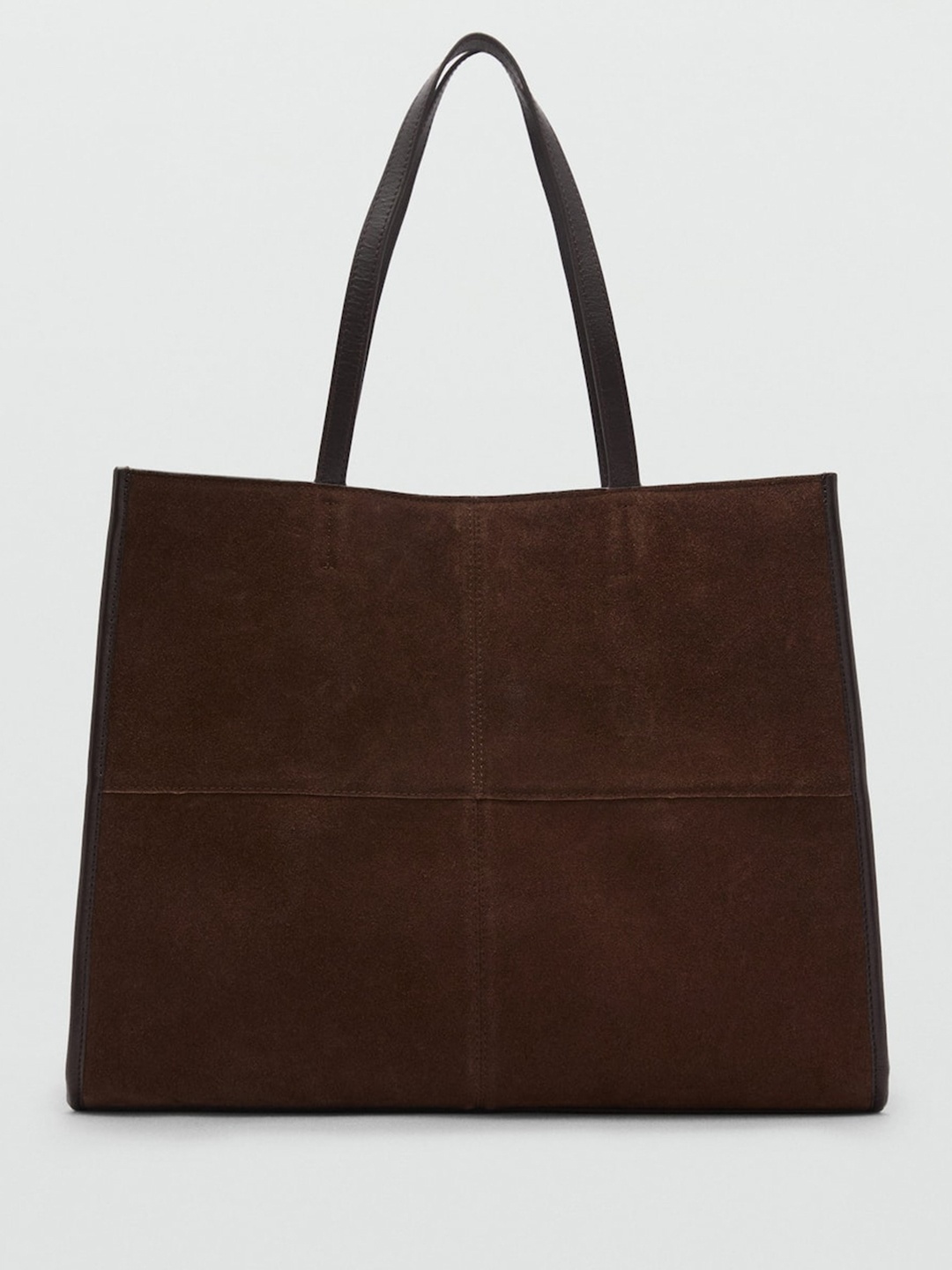 

MANGO Suede Structured Shoulder Bag, Coffee brown