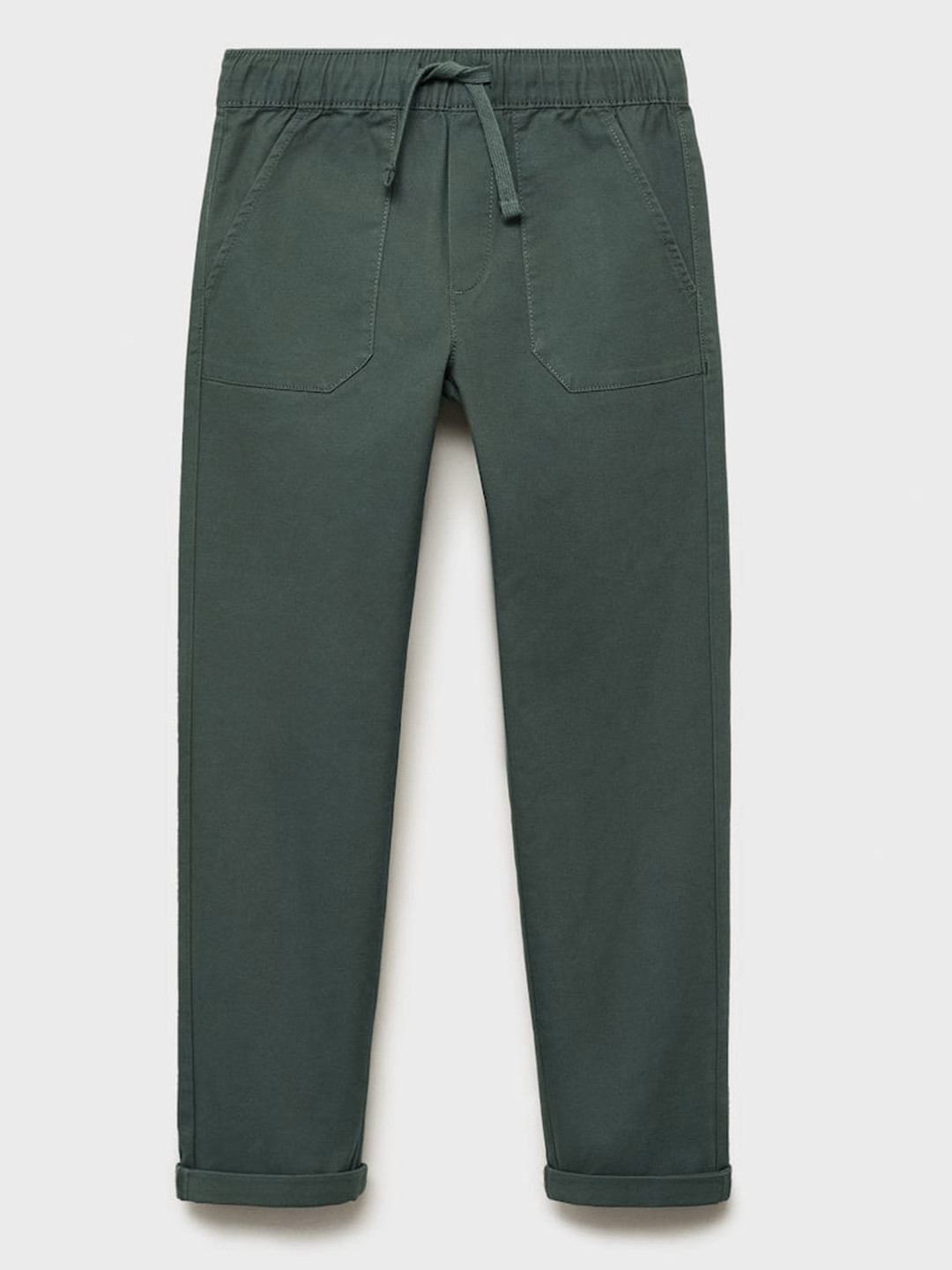 

Mango Kids Boys Straight Fit Solid Trousers, Olive