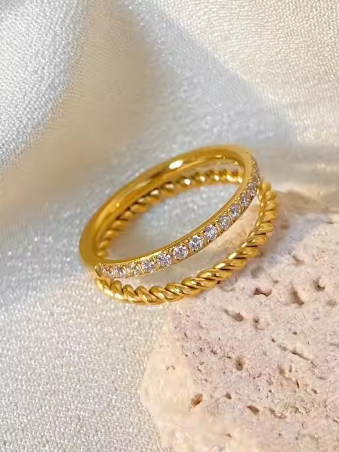 

Zaisha 18k Gold Plated Zirconia Ring Stack
