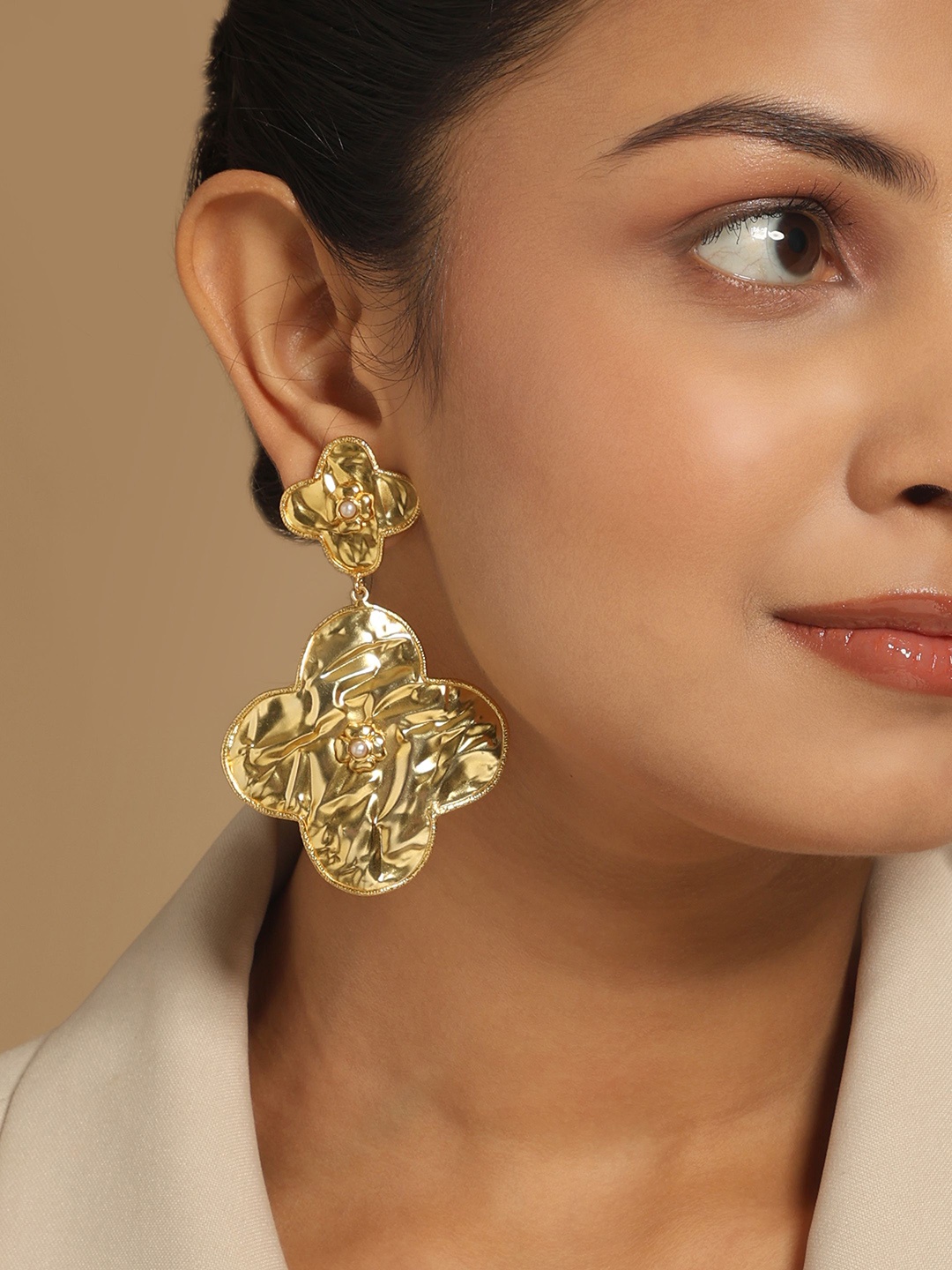 

Yinara 18k Gold-Plated Contemporary Drop Earrings