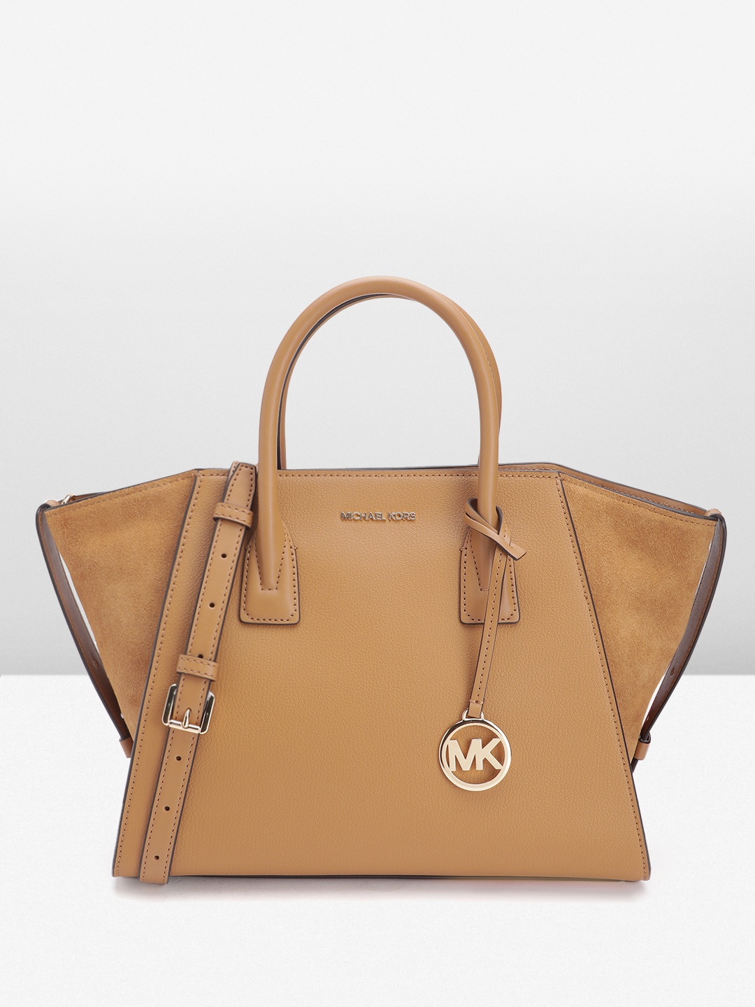

Michael Kors Textured Leather Structured Satchel, Brown
