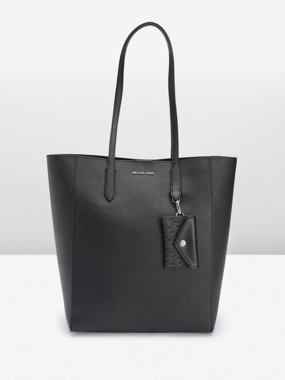 

Michael Kors Textured Leather Structured Tote Bag with Card Case, Black