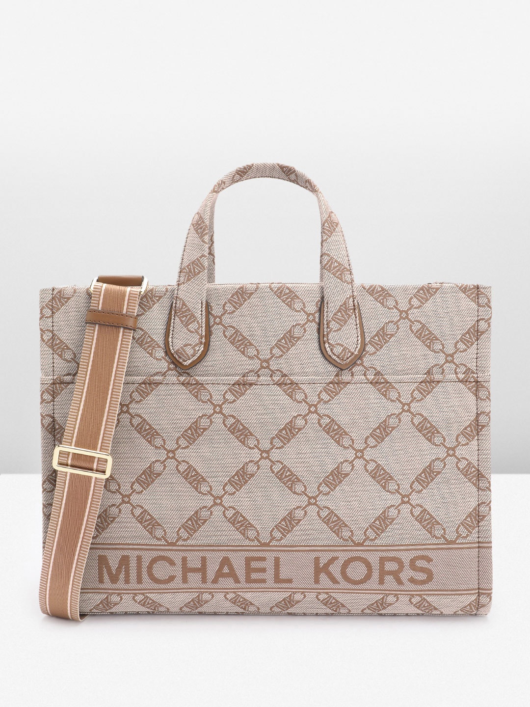 

Michael Kors Printed Oversized Structured Tote Bag, Beige