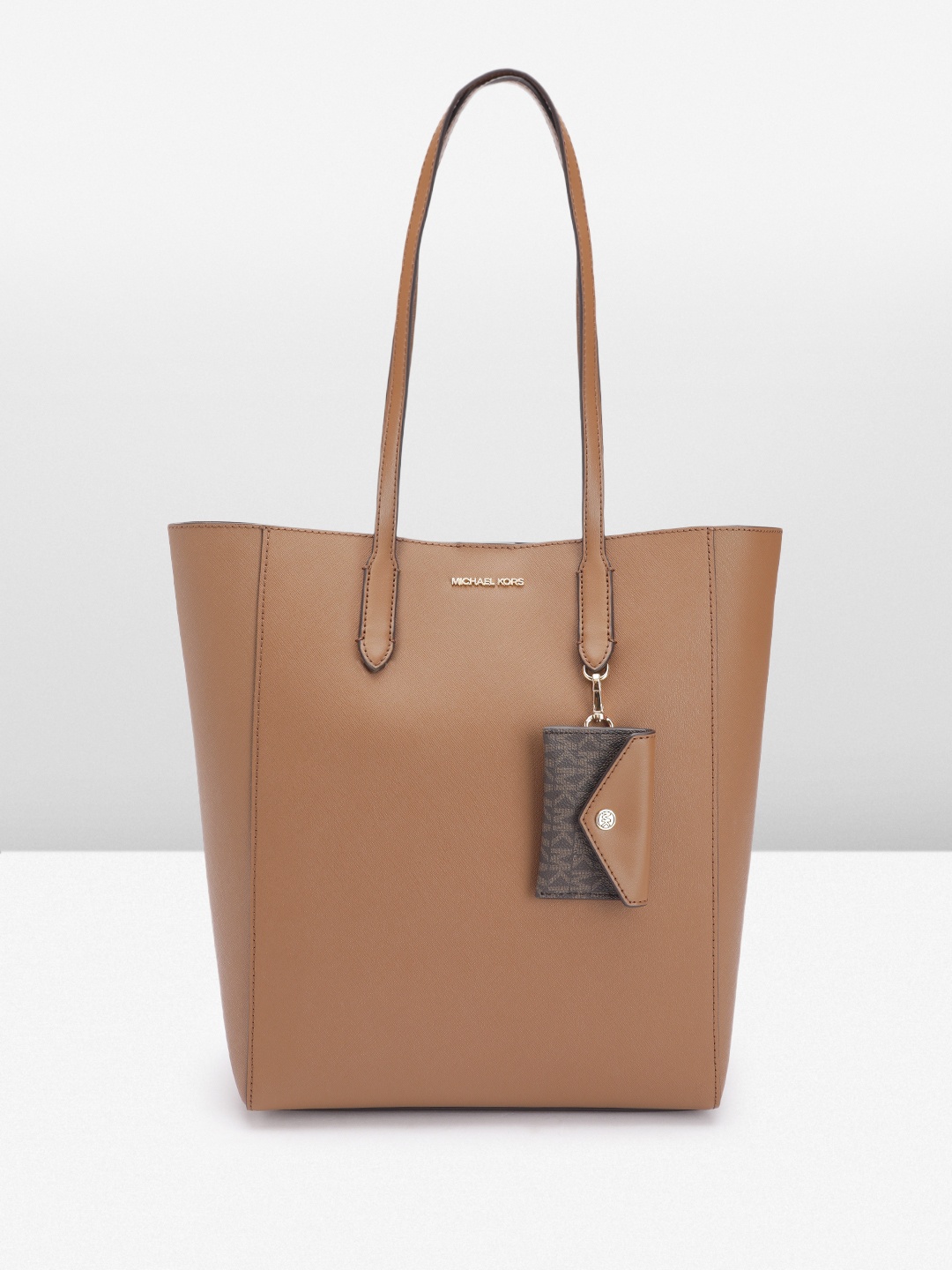 

Michael Kors Textured Leather Structured Tote Bag with Card Case, Brown