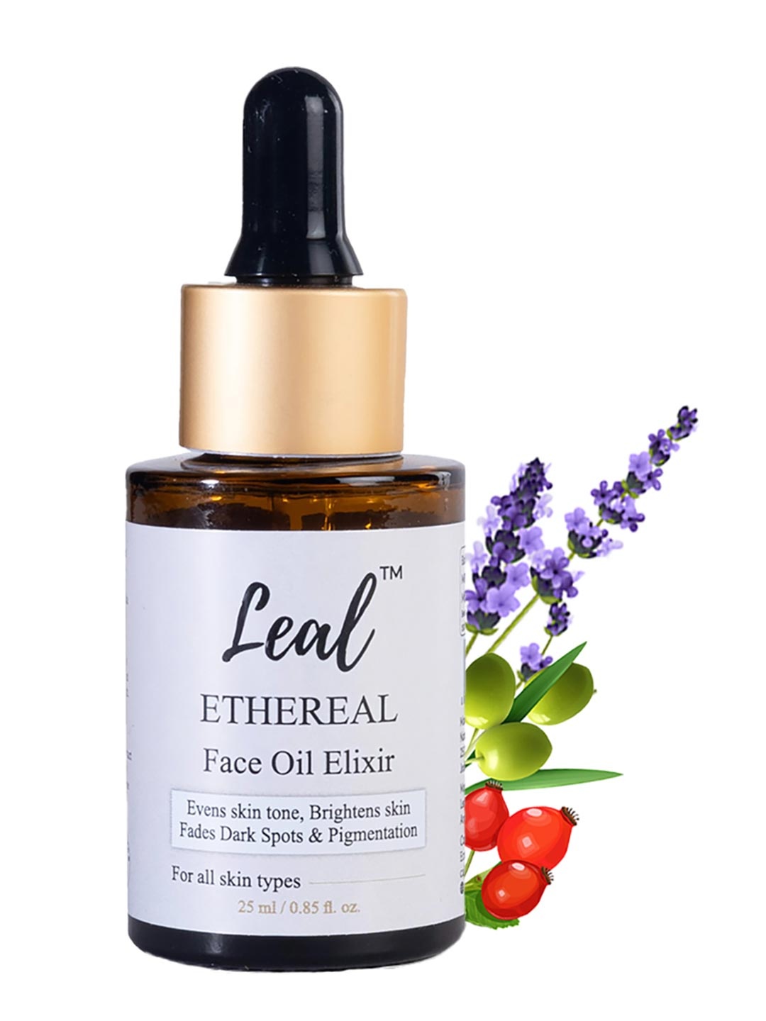 

Leal Cosmetics Ethereal Face Oil Elixir With Squalane & Rosehip For Dark Spots - 25 ml, Gold