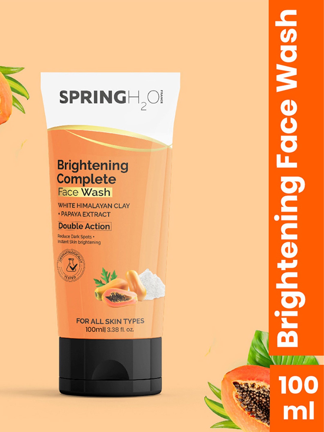 

Spring H2O Brightening Complete Face Wash With Papaya Extract - 100 ml, White
