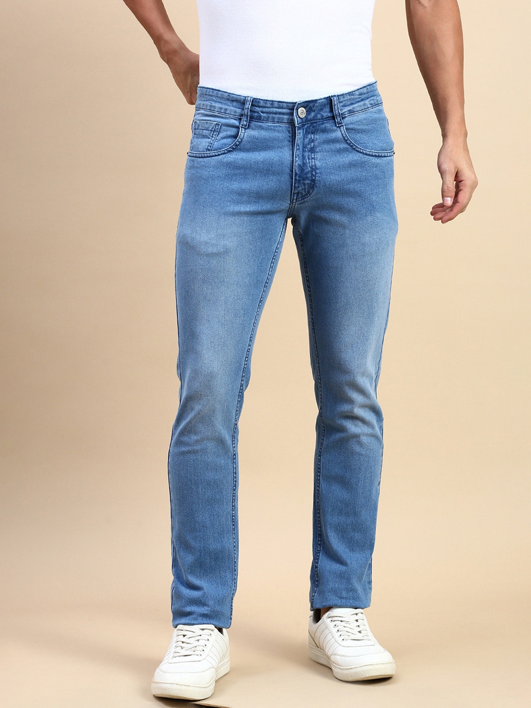 

Classic Polo Men Slim Fit Light Fade Cotton Jeans, Blue
