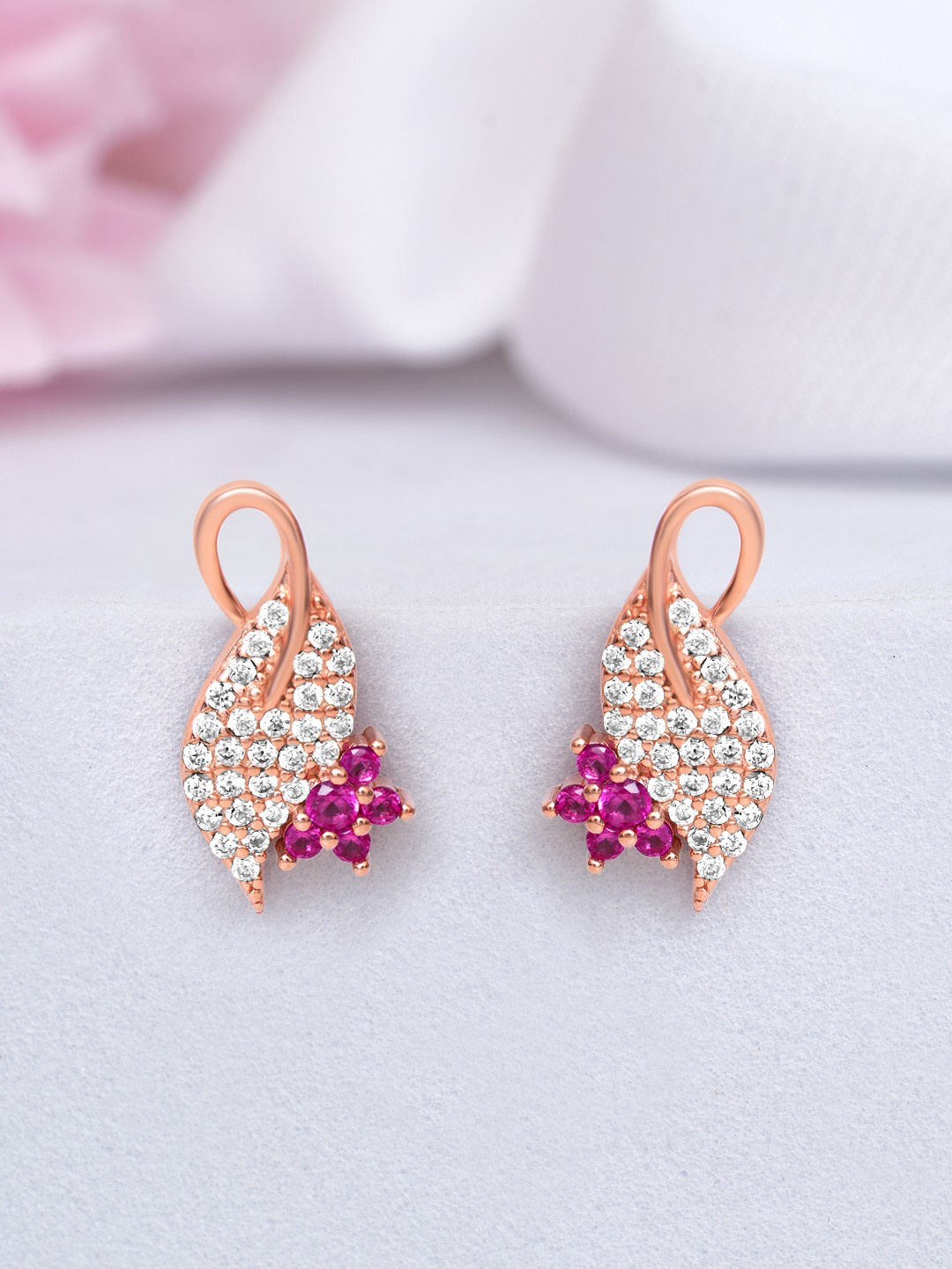 

Zavya Contemporary Drop Earrings, Rose gold