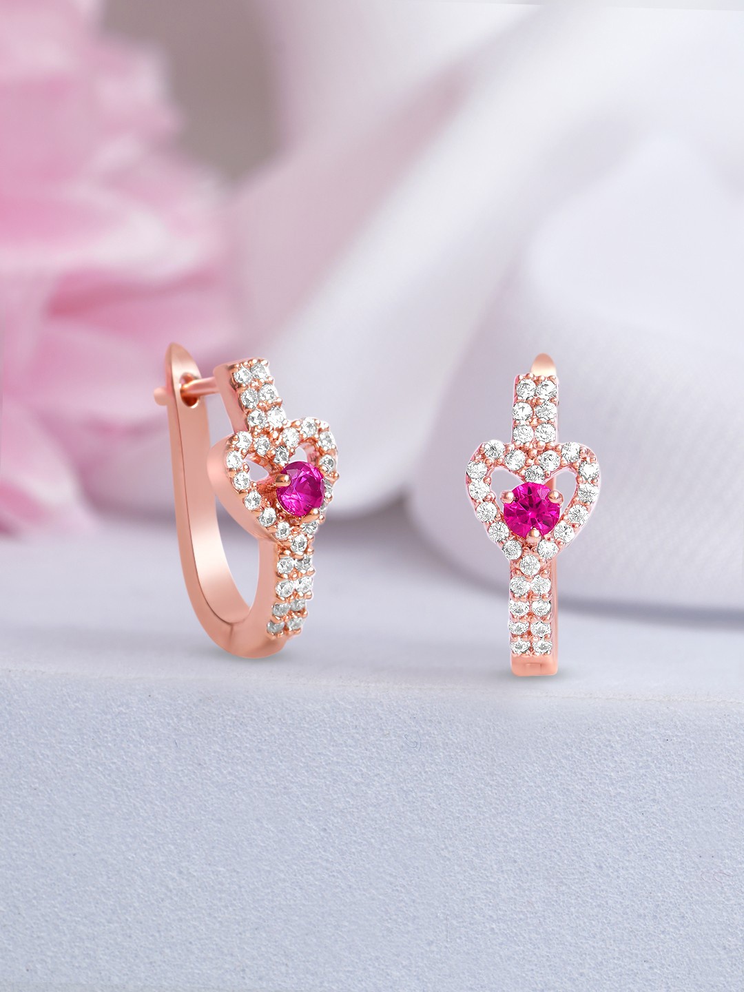 

Zavya Contemporary Hoop Earrings, Rose gold