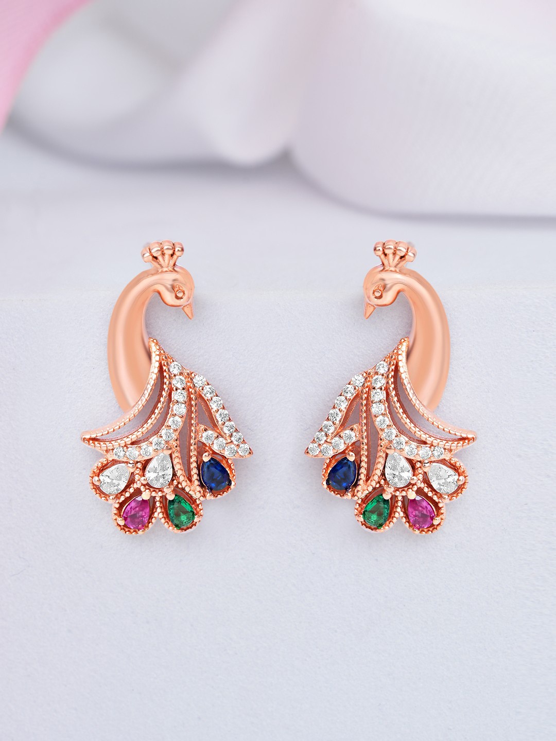 

Zavya Contemporary Drop Earrings, Rose gold