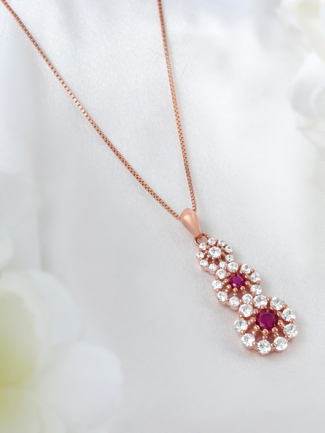 

Zavya Rose Gold-Plated Square Pendants with Chains