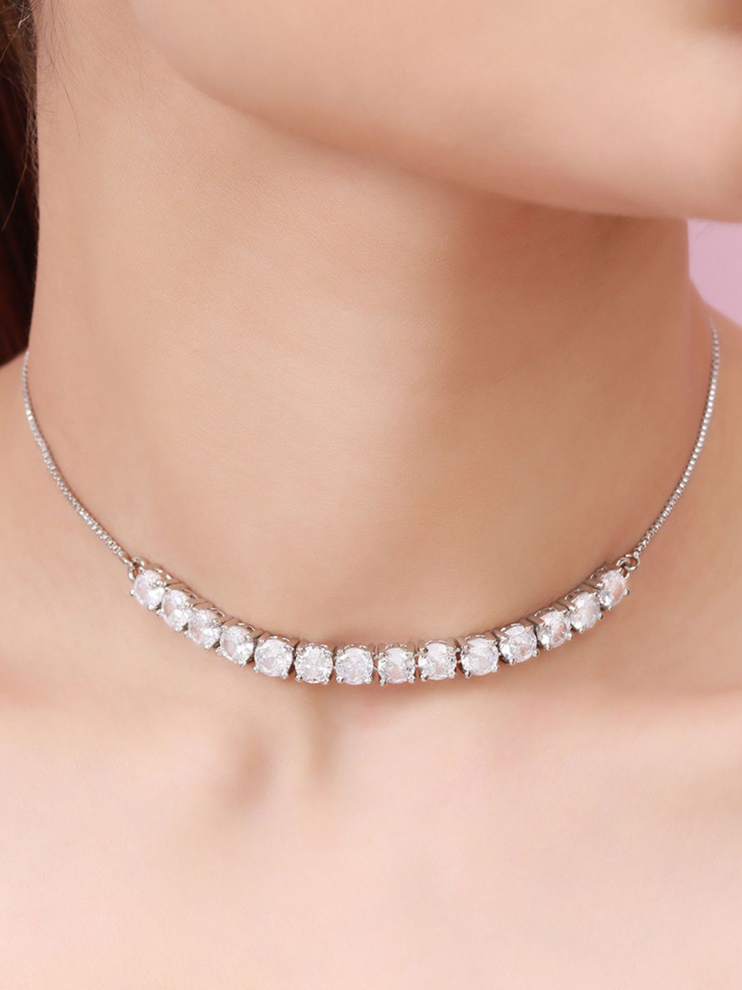 

Zavya Sterling Silver Rhodium-Plated Necklace