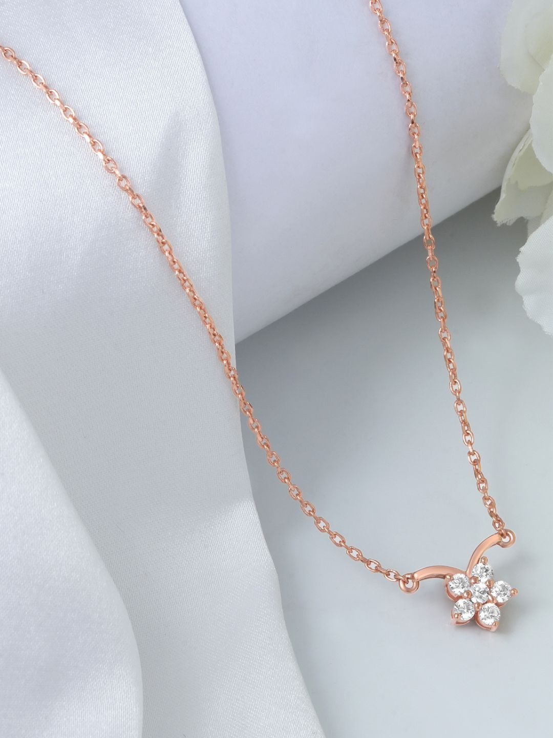 

Zavya Sterling Silver Rose Gold-Plated Necklace