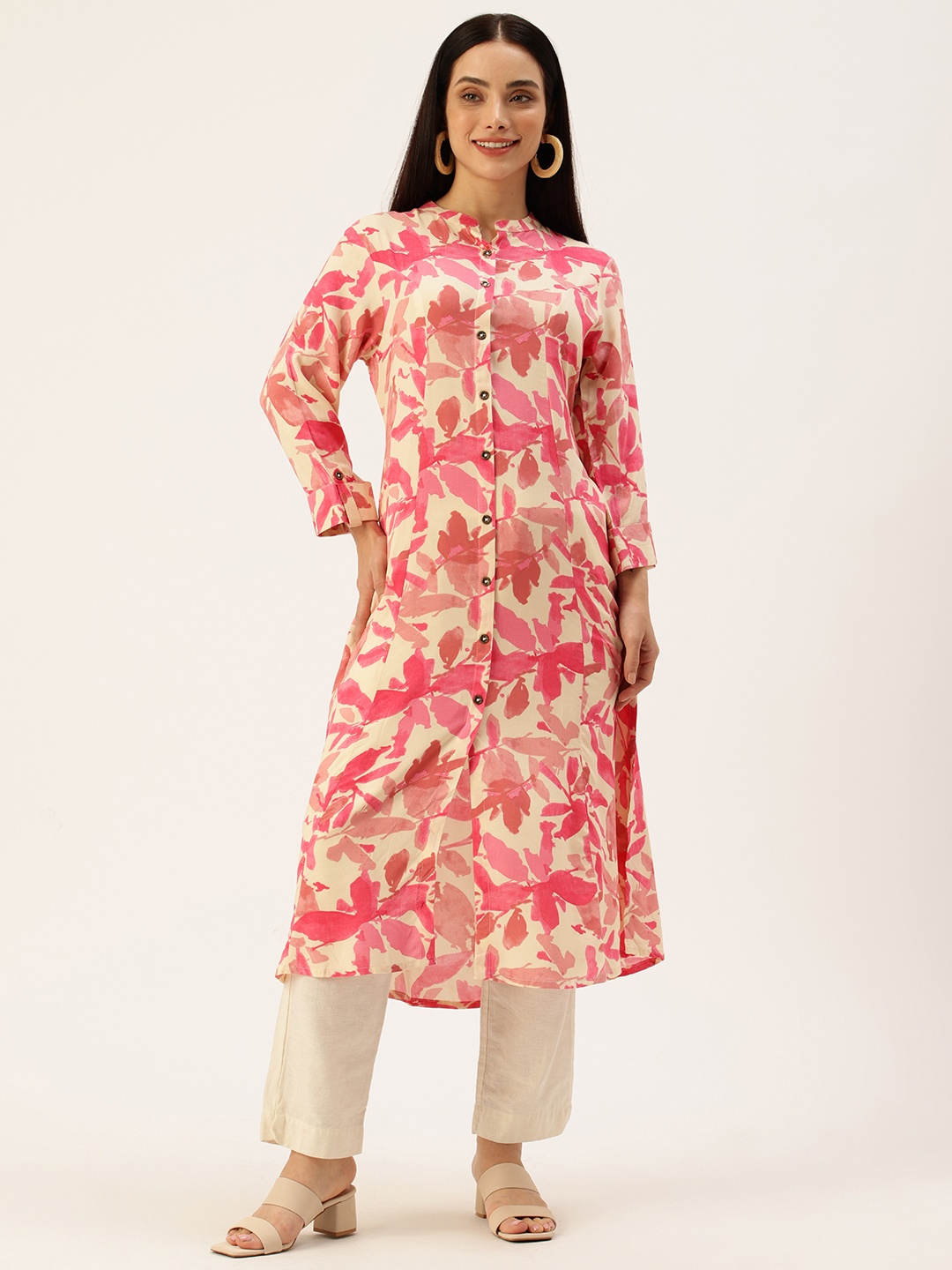 

AMUKTI Floral Printed Kurta, White