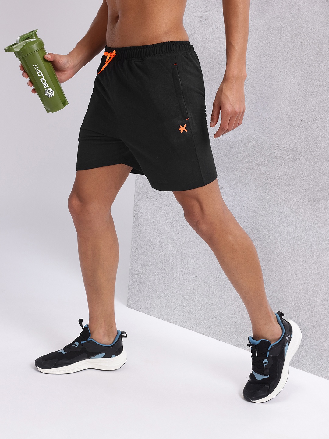 

HRX by Hrithik Roshan Men Solid Sports Shorts with Brand Logo Detail, Black