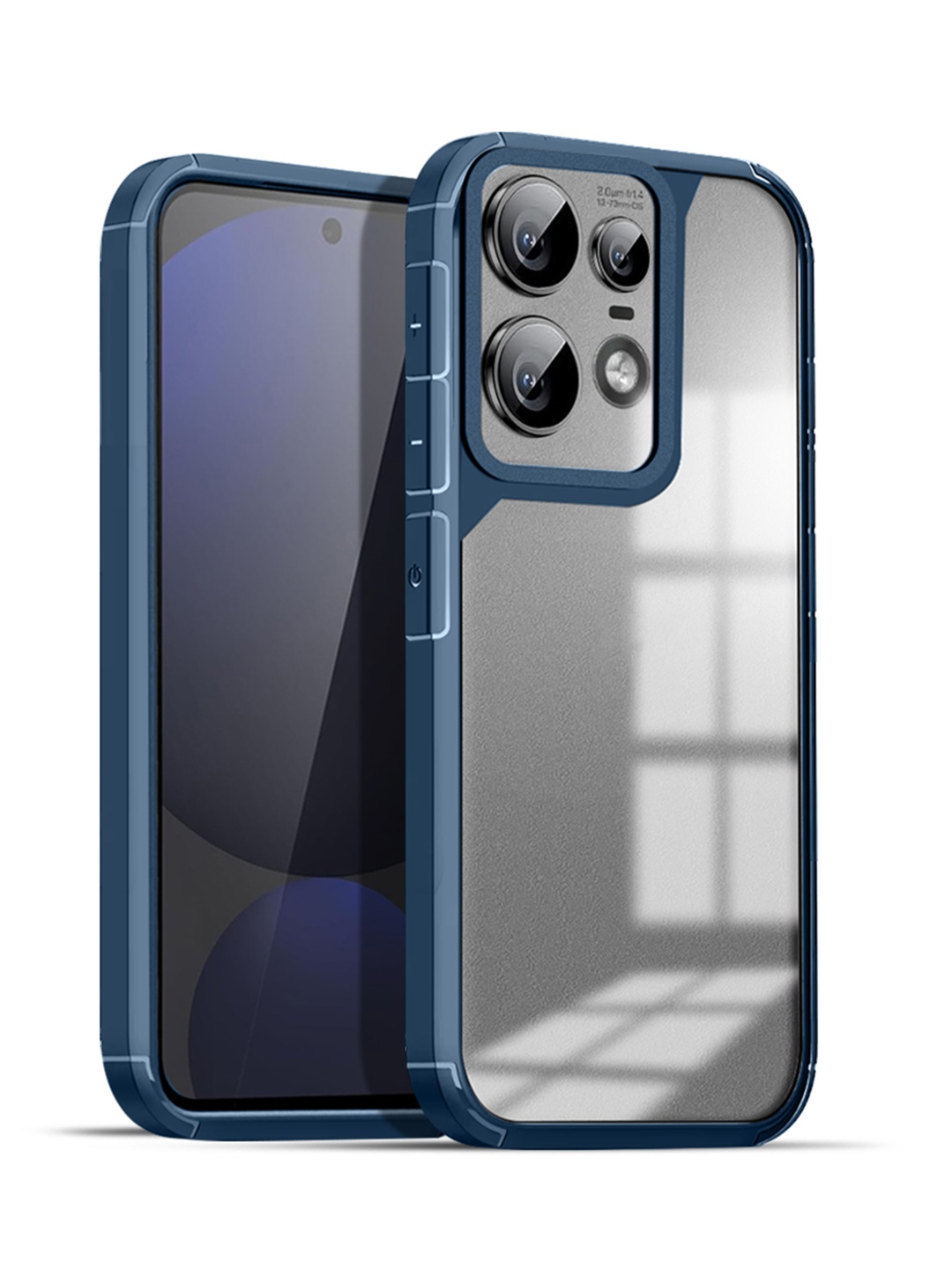 

Karwan Solid Motorola 50 Pro 5G Shockproof Bumper Back Case, Blue